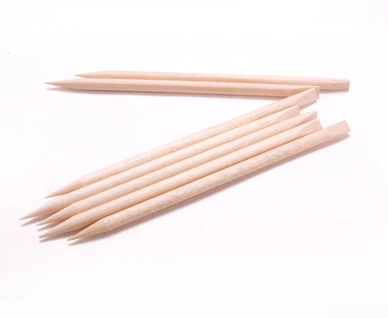 3 Sizes Orange Wood Sticks for Cuticle Pusher - 10/50/100 Pieces/Set