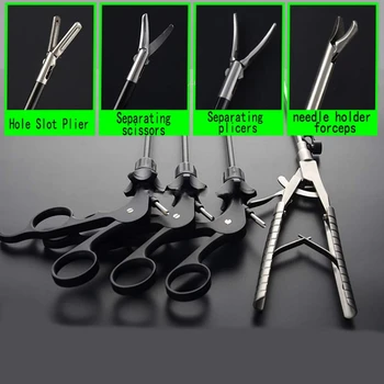 

New 4Pcs/Set V-Shaped Laparoscopic Simulation Training Instruments Needle Holder Forceps Surgery Practice Tool Educational Equip