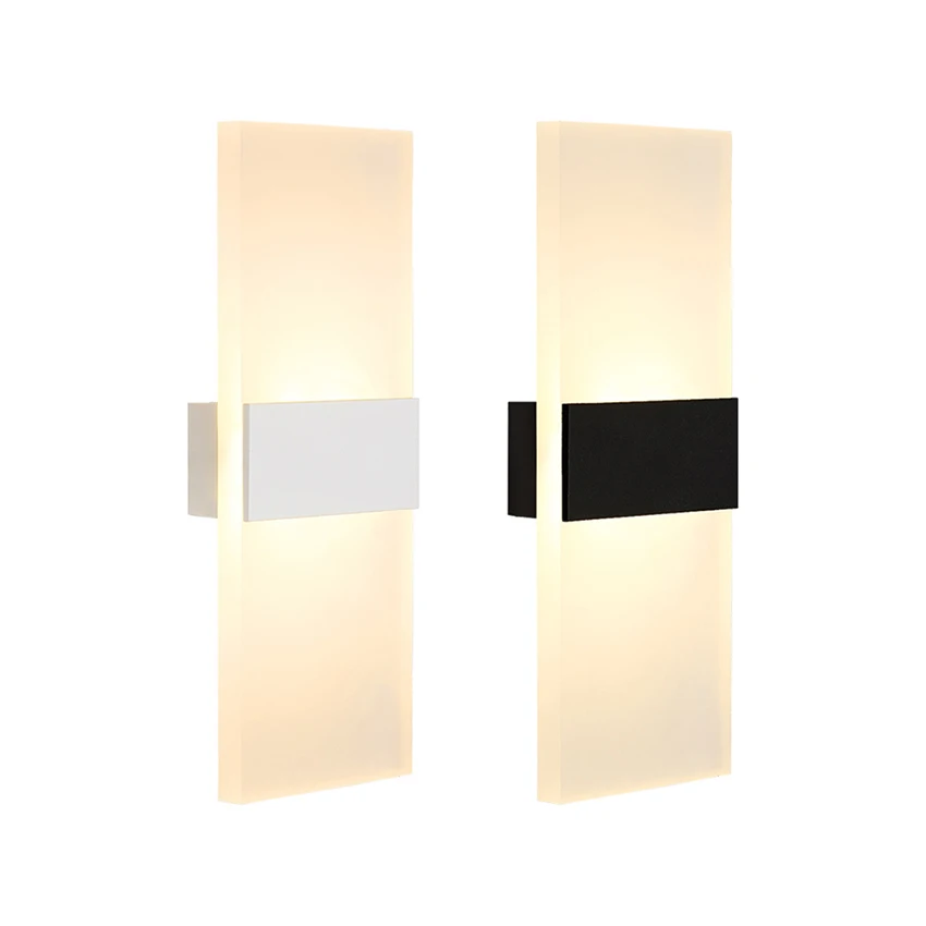 Светодиодный настенный светильник из акрила и алюминия для помещений в сторону