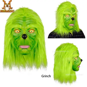 

Molezu Christmas Masks Grinch Wacky Shawl Green Mob Mask Christmas Role-playing Party Masks Adult Costume