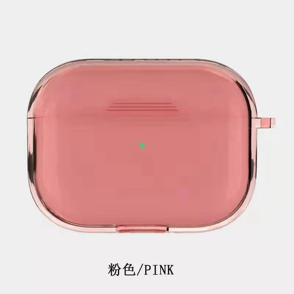 Прозрачный чехол для Apple AirPods Pro Чехол TPU Мягкий силиконовый прозрачный чехол для Air Pods Airpod Pro 3 чехол Bluetooth наушники - Цвет: Pink