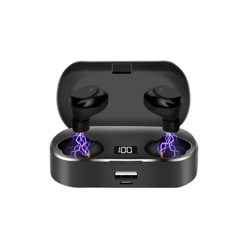 Наушники-вкладыши для Bluetooth 5,0, IPX5 Водонепроницаемый с защитой от пота Портативный цифровой Дисплей Беспроводной TWS гарнитура аксессуары
