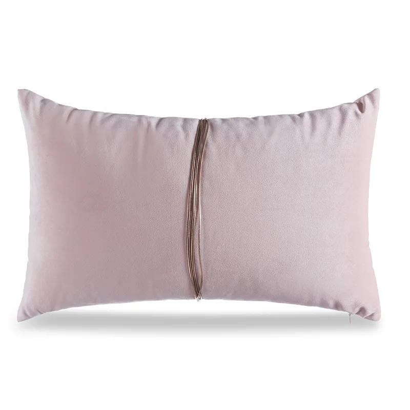 Светильник, Роскошный Розовый бархатный чехол для подушки, декоративная наволочка, решетчатый узор, наволочка для подушки, Белый Розовый Меховой чехол для подушки, набор - Цвет: E 50X30CM