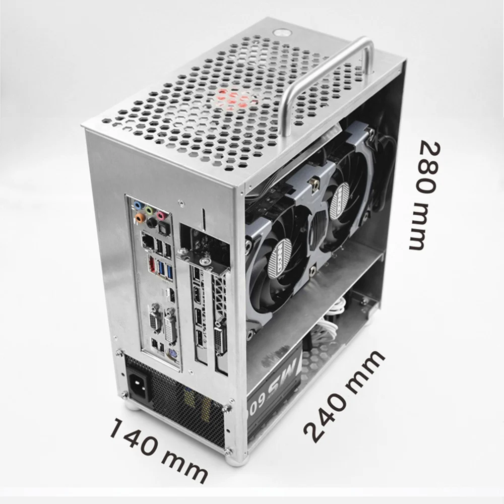 Полностью алюминиевый чехол для компьютера сделай сам ITX игрового стола с