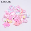 Wholesale 50/100PCS Mix Cartoon Horse Unicorn Finger Girls Kids baby Rings Children Costume Birthday Party Supplies toy Gifts 2