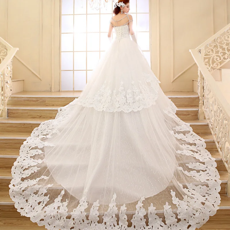 

2020 New Trailing Bridal Fashion Show Thin That Wipe A Bosom Big Yards Bride Wedding Dress Pregnant Women Can Be Customized
