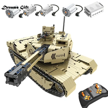 

RC Building Blocks Tank Toy 9801 M1A2 1276 PCS Army Military Remote Control 50M Distance Build Block Brick Toys RC Car Gift Kid