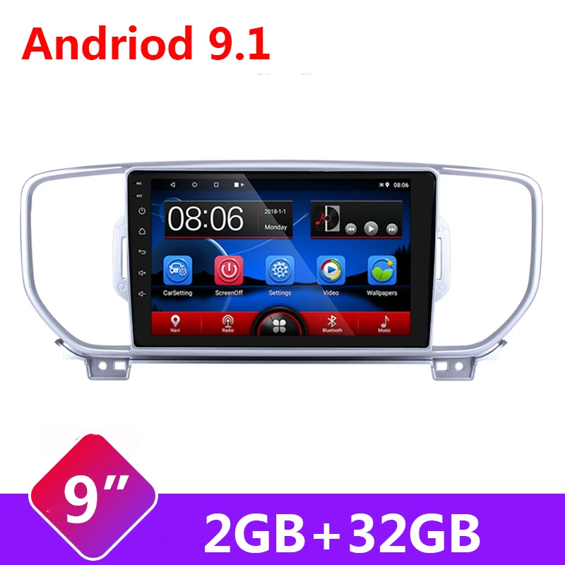 Автомагнитола 2 din на Android 9 1 для KIA Sportage 4 2016 2017 2018 KX5 ГБ + 32 стерео аудио
