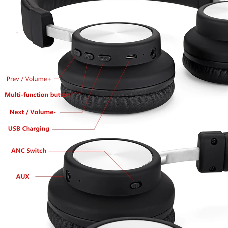 Активные шумоподавления Bluetooth наушники с микрофоном на ухо HiFi шумоизоляция гарнитура Netsky Auriculares