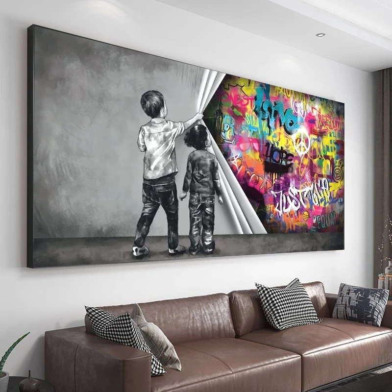 5D Full Dill Child Graffiti Abstract Fist Mobile Shackle Wall Art Diamond Painting Home Decor Living Room