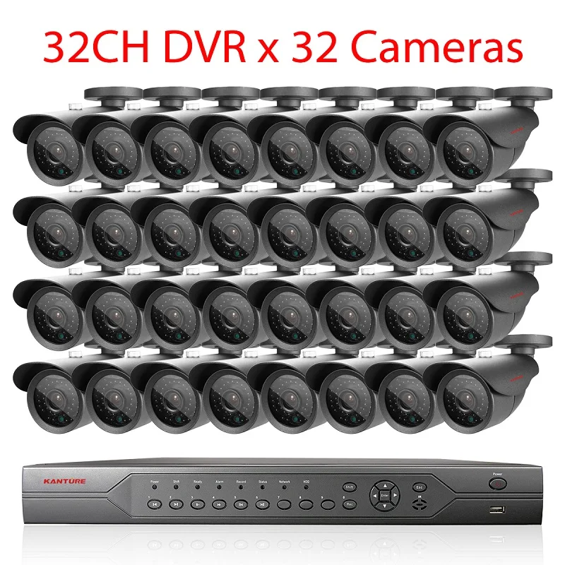 KANTURE h.265+ 32CH 5MP CCTV Системы AHD DVR комплект HD 5MP SONY Сенсор открытый IP66 безопасности Камера ИК Ночное видение видео Камера 4 ТБ - Color: 32CH DVR x 32 Camera