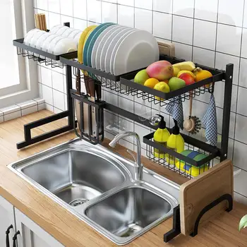 

Multi Use Stainless Steel Dishes Rack Sink Drain Rack Kitchen Oragnizer Rack Storage Dish Shelf kitchen Racks Holders
