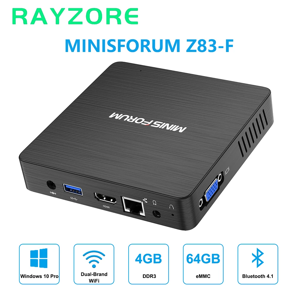 Мини ПК Windows 10 Pro Intel Atom 4 ГБ 64 HDD 4K 2 4G и 5 8G Wi Fi BT4.1|ТВ-приставки медиаплееры| |