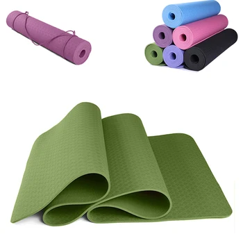 

6MM TPE Yoga Mat Soft Anti Slip Sports Fitness Exercise Pilates Gym For Beginners Environmental Healthy Mats 183*61CM