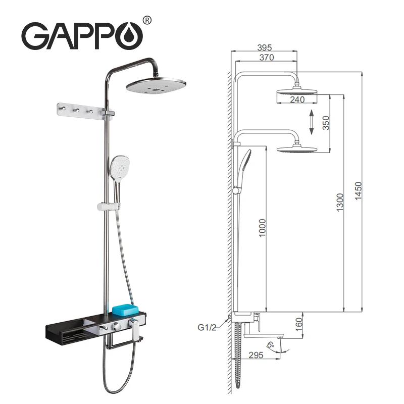 Хромированный смеситель для душа GAPPO поворотный кран ванны настенное крепление