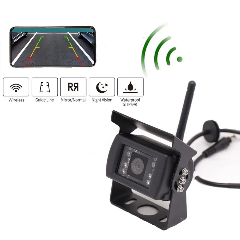  Wireless Car Reversing Backup Camera IR Night Vision For Android IOS Smartphone