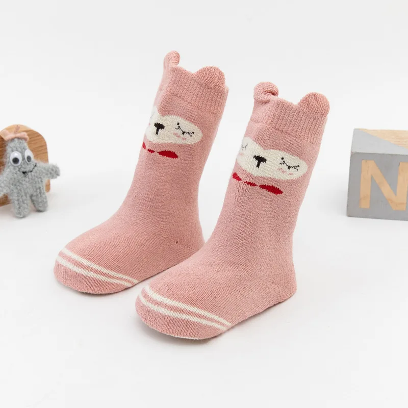 Детские носки с животными, носки с мультипликационным принтом для малышей, нескользящие носки для маленьких девочек и мальчиков 0-3 лет, носки-тапочки, носки для маленьких девочек