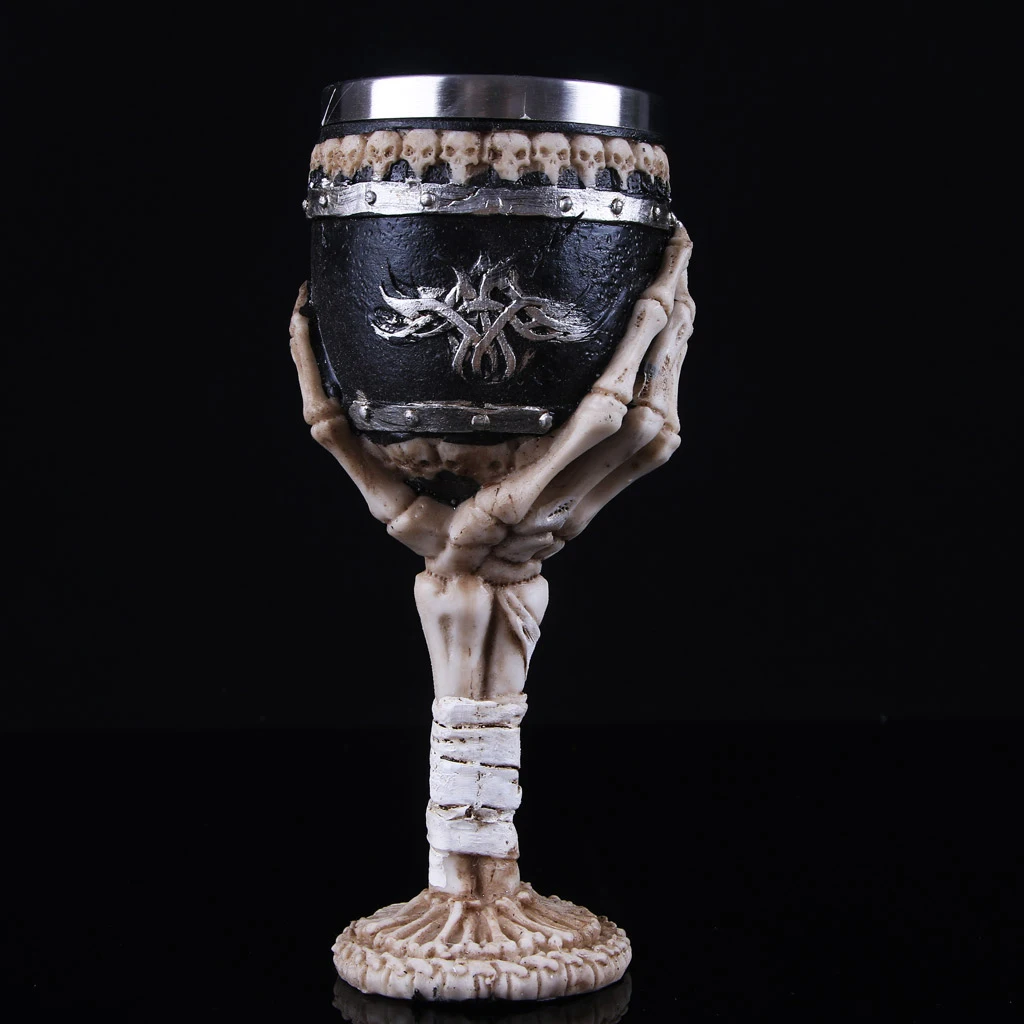 GOTHIC SKULL GOBLET~Alcohol Wine Glass~Bar Club Pub ~Halloween~Mug~Cup #1