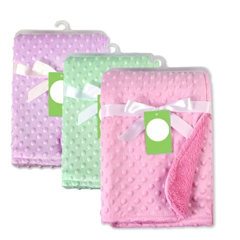 

Baby Thickening Blanket Solid Color Wave Point Pressure Blanket 100CM*70CM Thermal Soft Fleece Blanket Towel Sleeping Kid