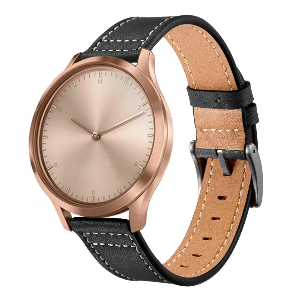 20 мм высококачественный кожаный ремешок для Garmin Vivoactive 3/Vivomove HR первый слой кожаный сменный Браслет с пряжкой