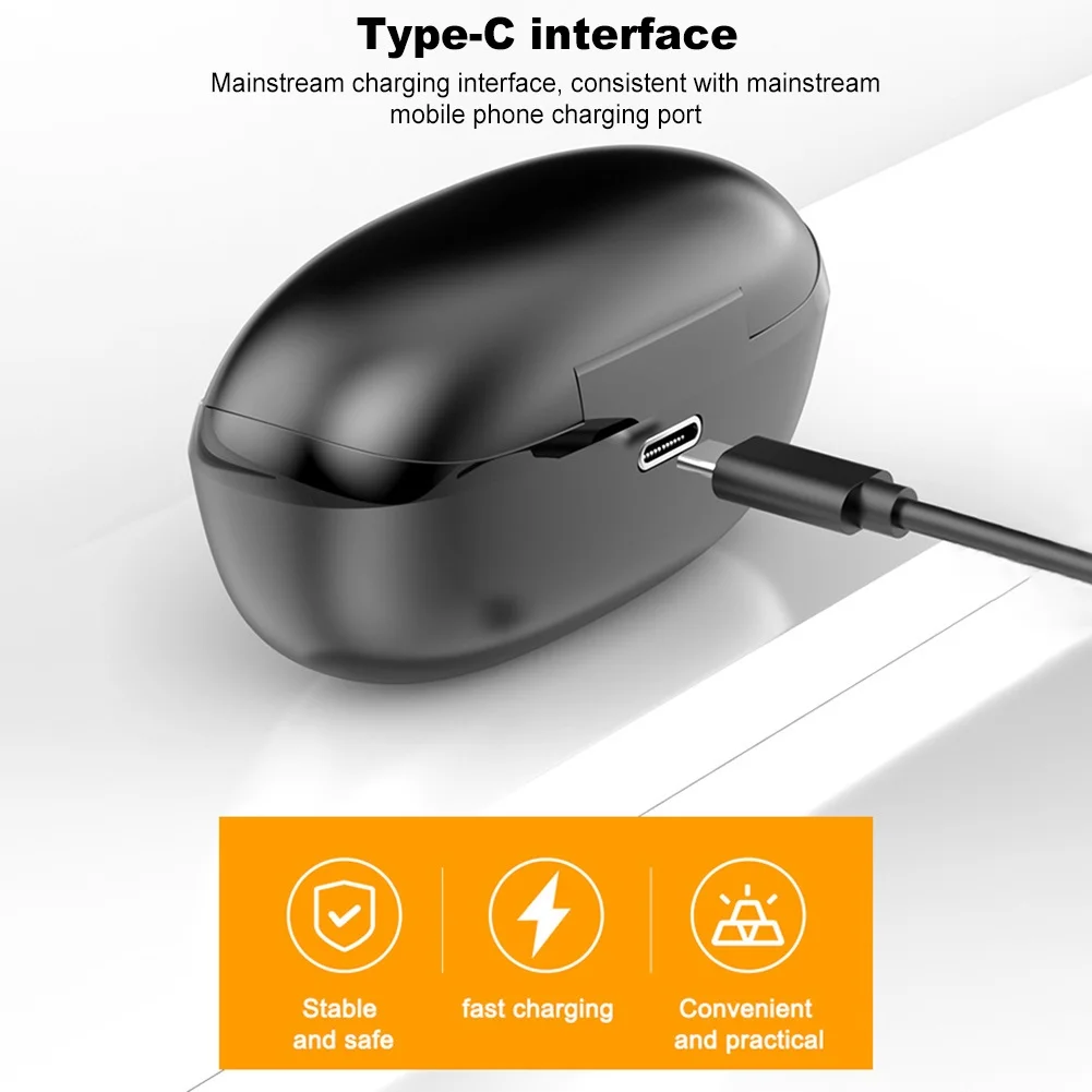 HKT 6 Bluetooth 5 0 Wireless 9D Stereo Earbuds Waterproof Earphones for Phone 10m Transmission Spacing Wireless Earphones