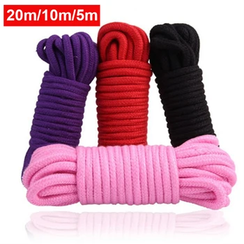 5m/ 10m/ 20m Cotton Rope Female Adult Sex products Slaves BDSM Bondage Soft Rope Adult Games Binding Rope Role-Playing Sex Toy 1