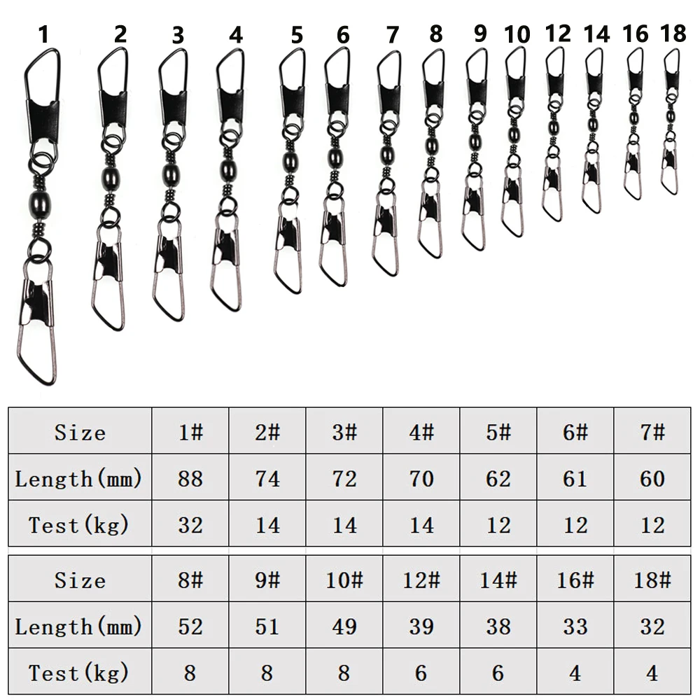 50pcs/20pcs Barrel Swivels With Double Safety Snaps Quick Change Pin Fishing Lure Hook Connector Fishing Common Accessories fishing accessories fishing line connectors fishing swivels fishing tackle