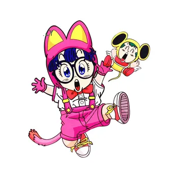 

13cm x 11.7cm For Dr. Slump Anime Car Stickers Windows Fine Graphics Decal Occlusion Scratch Vinyl Car Wrap