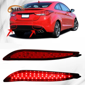 

OKEEN 2PC For Hyundai Elantra 2012 2013 Led Rear Bumper Reflector Tail Light Daytime Running Lights 35 Led Stop Brake lamps