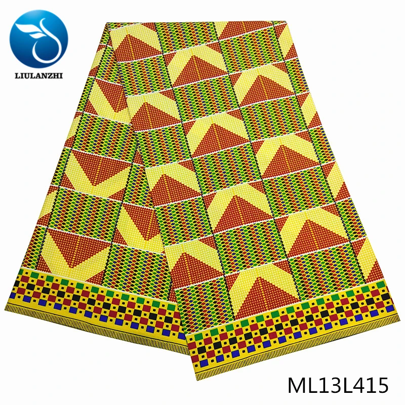 LIULANZHI африканский восковой материал для женщин платья Анкара полиэстер Принты Ткань 6 ярдов настоящий воск африканская ML13L411-427 - Цвет: ML13L415