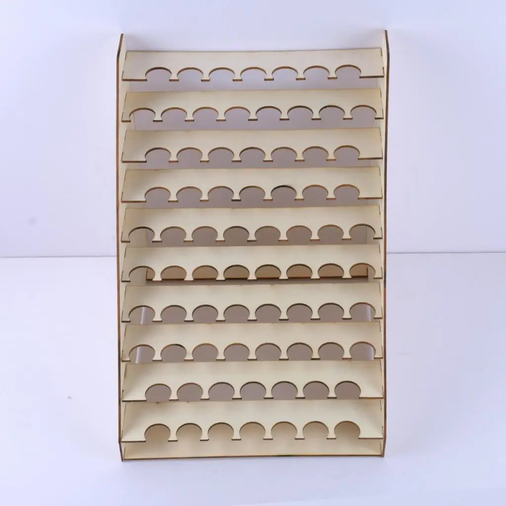 75 Holes Paint Bottle Rack Modular Organizer Wooden Storage Stand Holder