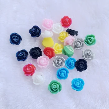 

12mm 80pcs AB Flatback Resin Flower Stone beads,Flower Flatback Resin Rhinestone For DIY