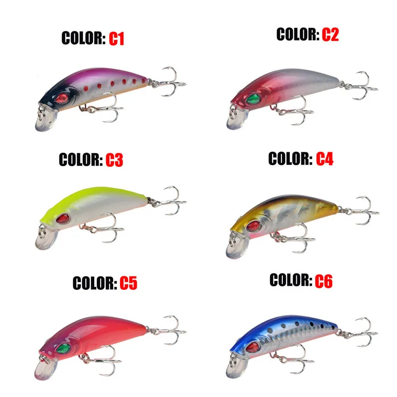 

7cm/11g 3D Eyes Bionic Bait Artificial Simulation Crank ABS Plastic Hard Bait 6# With Sharp Hook Built-in Steel Ball
