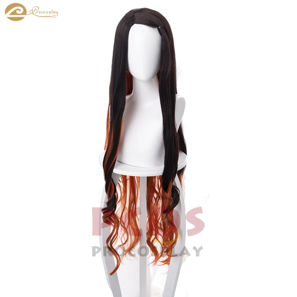 Procosplay Demon Slayer: Kimetsu no Yaiba Ghost Kamado Nezuko волнистый парик для студенческой вечеринки с коричневой подошвой mp004932