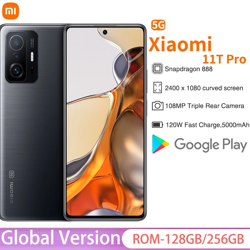 Xiaomi 11T Pro глобальная версия Snapdragon 888 NFC Harman Kardon 120 Вт HyperCharge 2K Дисплей 5000 мАч Батарея