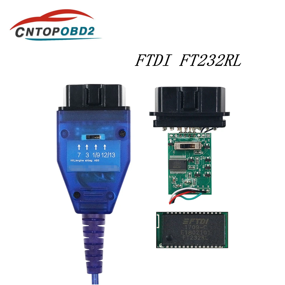 

Latest OBD2 USB Auto Car Diagnostic Cable FTDI FT232RL Chip for VAG for Fiat KKL Car Ecu Scanner Tool 4 Way Switch USB Interface