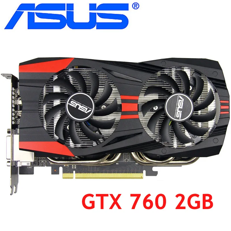 Видеокарта ASUS GTX 760 2 Гб 256Bit GDDR5 видеокарты для nVIDIA Geforce GTX760 б/у VGA карты сильнее чем