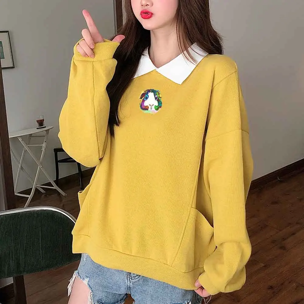 Ropa bonita de moda de de indias para mujer, sudadera Harajuku de larga con bolsillo, sin capucha, para chicas adolescentes - AliExpress Ropa de mujer