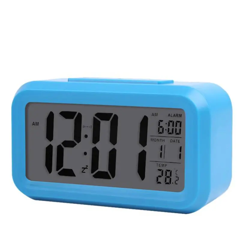60pcs Smart Sensor Nightlight Digital Alarm Clock with Temperature Calendar,Silent Desk Table Clock Bedside Wake Up Snooze NO17