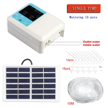 

1/2 Pump Intelligent Garden Automatic Watering Device Solar Powered Potted Plant Drip Irrigation Water Pump Timer System