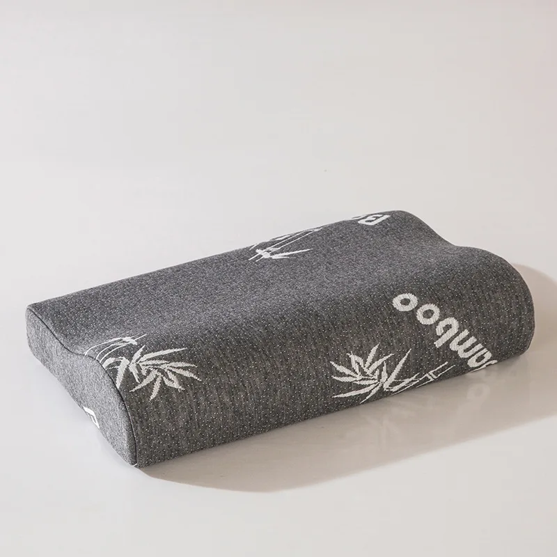 Gray bamboo fiber Мягкая подушка для шеи из бамбукового волокна с эффектом памяти, латексная подушка, массажер для шеи, забота о здоровье тела, подушки для сна в путешествии - Цвет: Gray bamboo fiber