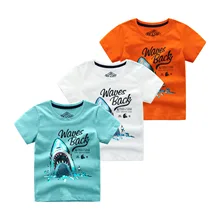 Международная торговля в Европе и Америке, Детская футболка с короткими рукавами для мальчиков, Детская летняя футболка из чистого хлопка с рисунком