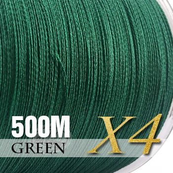 Green-4 Strands SIECHI PE плетеная леска, многофиламентная, 500 м, 8 нитей, корд, леска для ловли карпа, для морской воды, 20, 30, 40, 50, 60, 80 фунтов - Цвет: Green-4 Strands