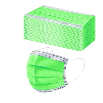

50pc Disposable Mask Adults Non-woven Meltblown Mouth Face Mask Earloops 3 Layers Ply Filter Breathable Face Mask Mondmasker
