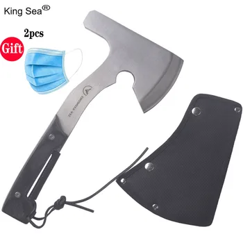 

King Sea Full Tang Hatchet with Stainless Steel Bladeand Wood Handle for Outdoor Survival Camping Axe and Everyday Tasks