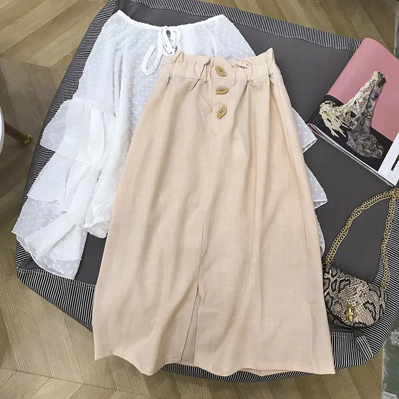 

Stock WOMEN'S Dress Overstock 2019 Winter Korean-style High-waisted Solid Color Slimming Simple A- line Skirt 12.5
