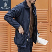 SauceZhan, Классическая Вощеная куртка, мужской Тренч, шерстяная куртка, водонепроницаемый Тренч, вощеный свободный грузовик, зимний Тренч, пальто для мужчин
