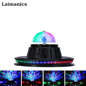 

AC85-265V LED Stage Lamp Mini Auto Rotating Crystal Disco Ball Magic Colorful Stage Lighting Effect For Party DJ Bar Pub