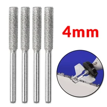 

4PCS Diamond Chainsaw Grinding Head Polishing 4mm Chainsaw Sharpener Stone Burr File Chain Saw Sharpening Carving Grinding Tool