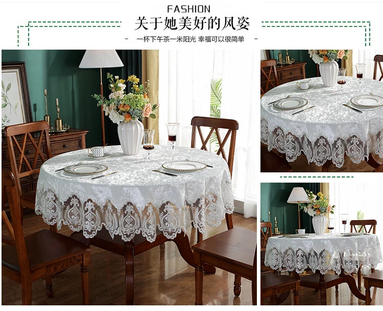 toalha de mesa redonda branca de veludo dourado toalha de mesa de jantar panos bordados rendas flor casa toalha capa de cadeira capa de poeira